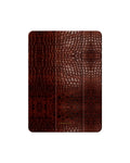 Case Club iPad Hülle Bordeaux Croco — Smart Case mit weinroter Krokoprägung, Klappdeckel mit Ständerfunktion