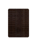Case Club iPad Hülle Croco Leather — Smart Case mit Krokoprägung in Espressobraun, Klappdeckel mit Ständerfunktion