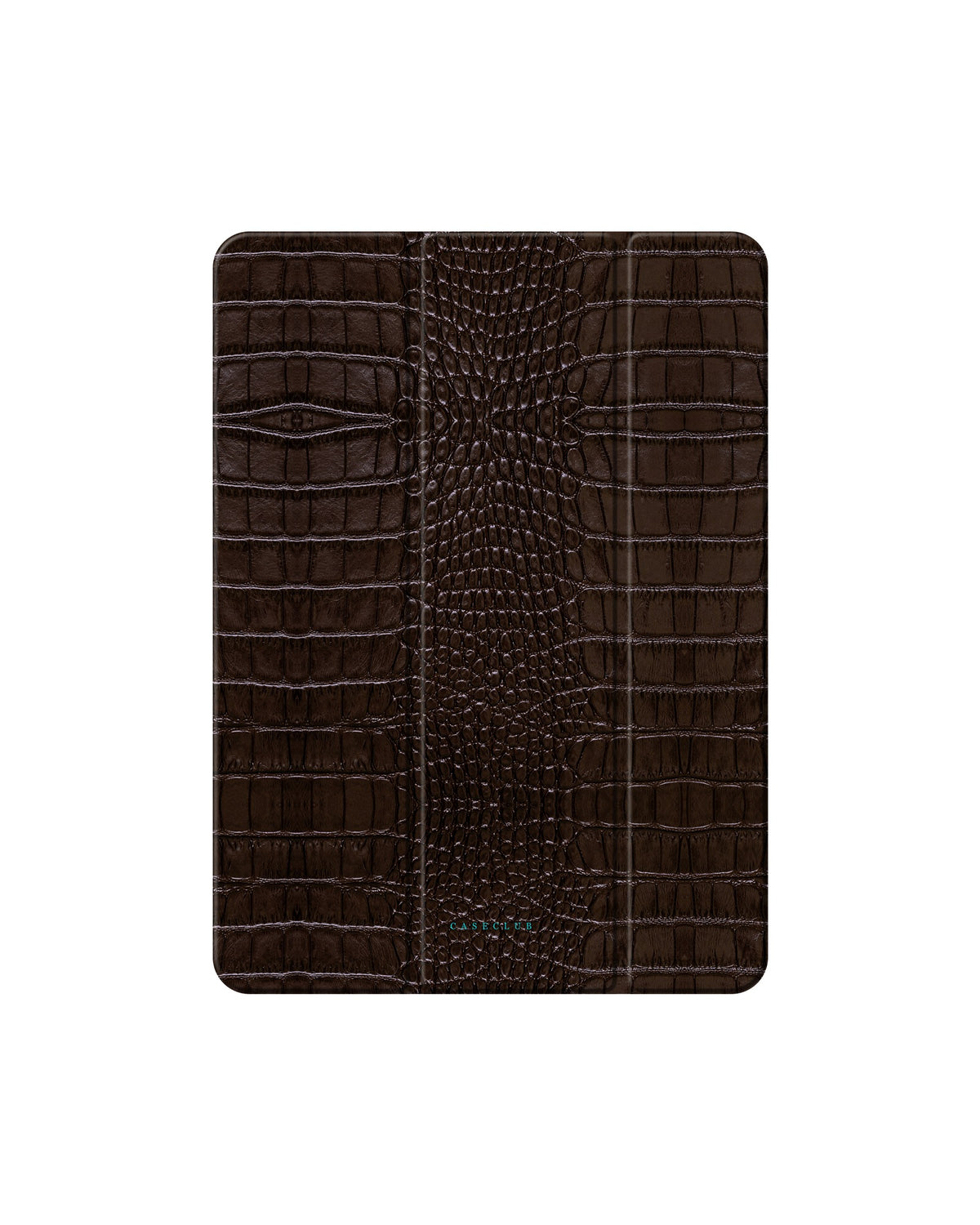 Case Club iPad Hülle Croco Leather — Smart Case mit Krokoprägung in Espressobraun, Klappdeckel mit Ständerfunktion