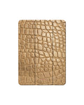 Case Club iPad Hülle Gold Croco — Smart Case mit heller Krokoprägung in Sand und Champagner, Klappdeckel mit Ständerfunktion
