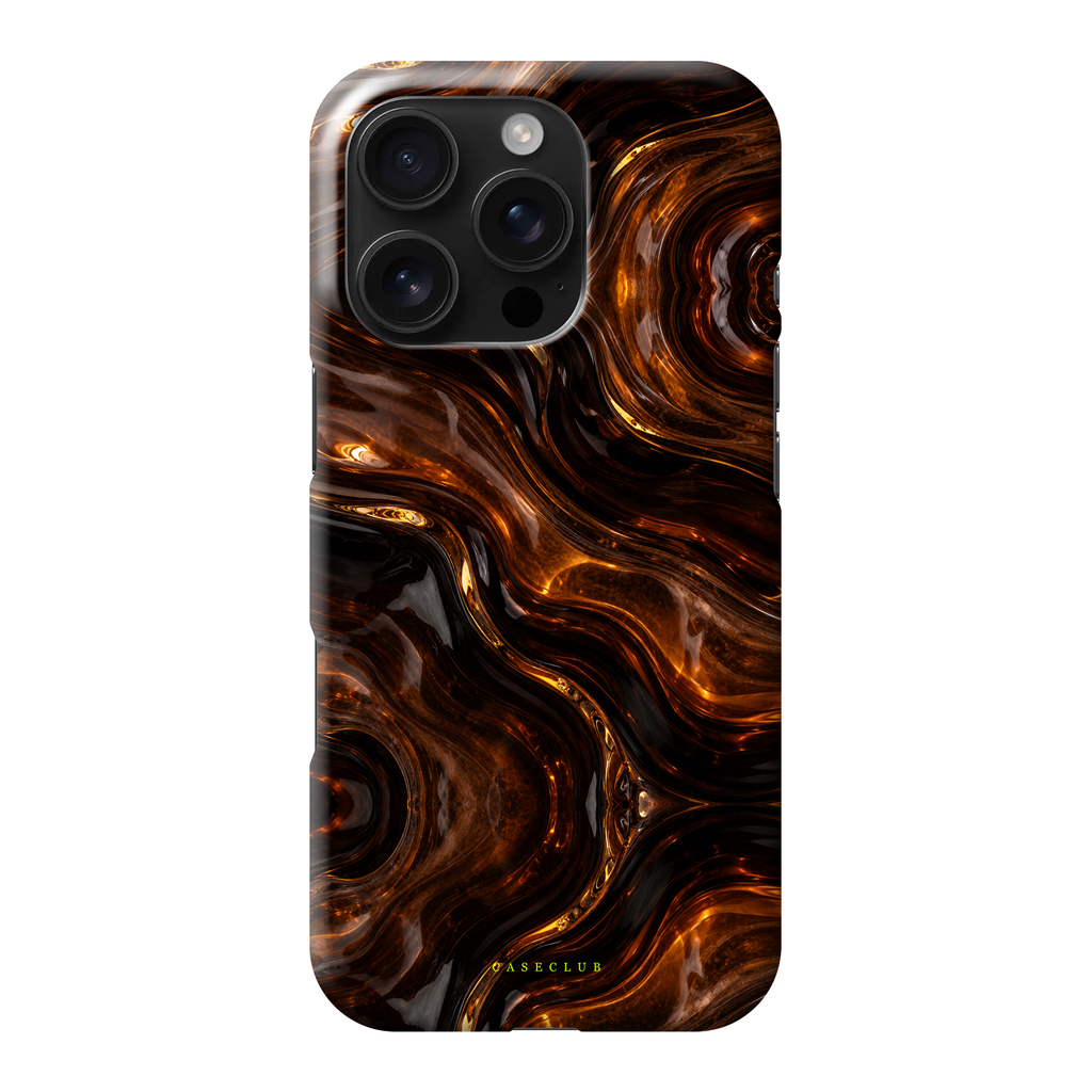 Amber Swirl – Handyhülle mit bernsteinfarbener Marmorierung