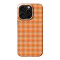 Case Club Orange Gingham Hülle — feines Vichy-Karo in warmem Orange und Creme.