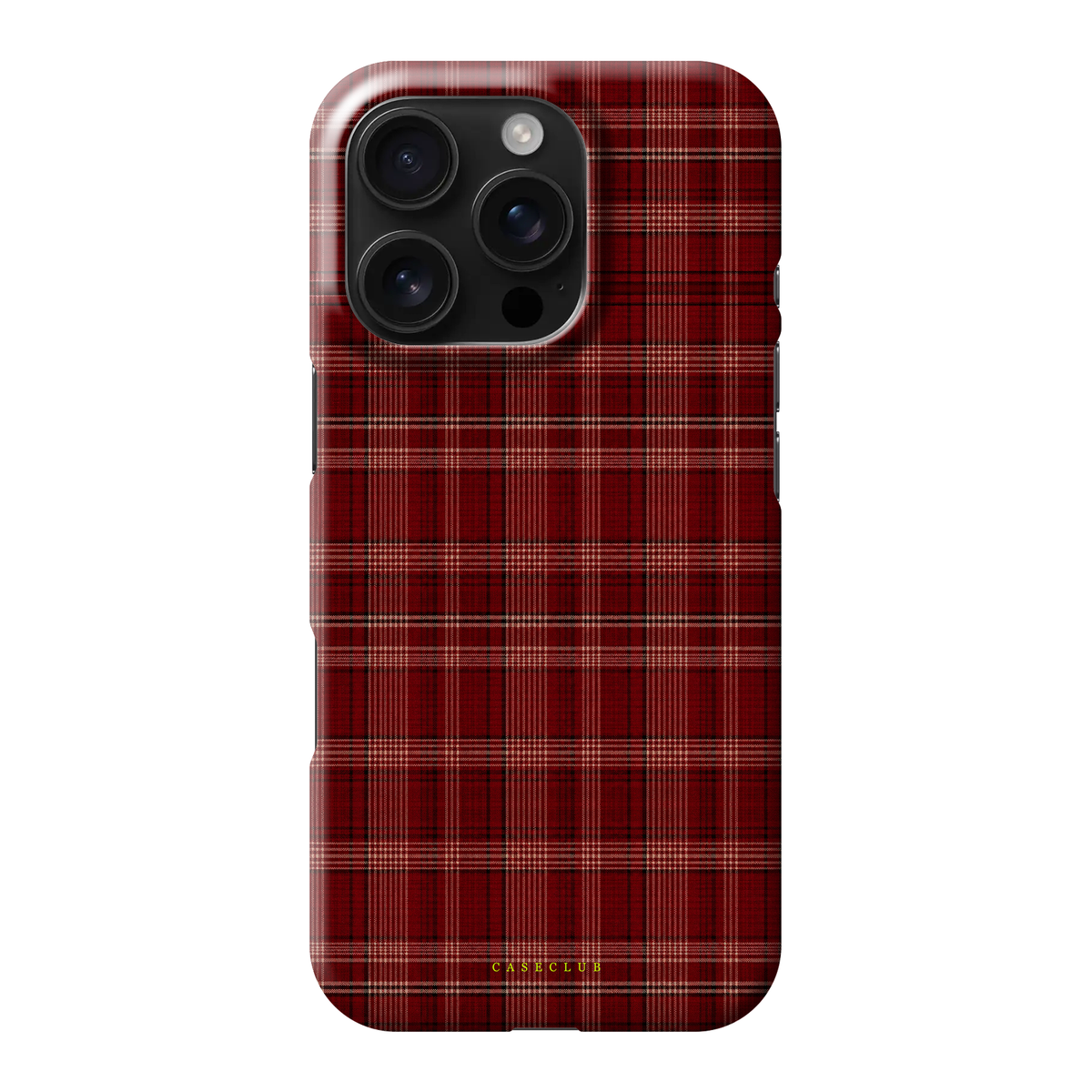 Red Tartan – Handyhülle mit schottischem Karo in Tiefrot und Creme