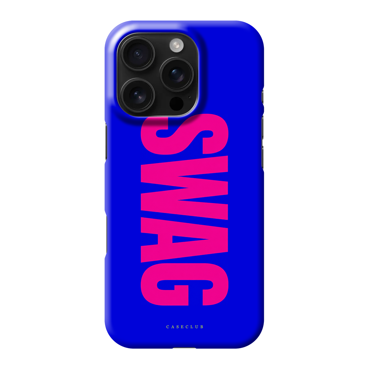 Swag – blaue Handyhülle mit pinkem SWAG-Schriftzug