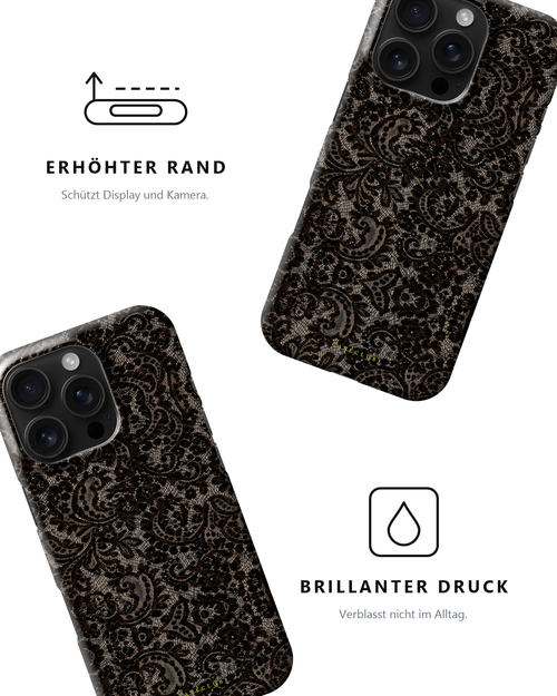 Zwei Black-Lace-Hüllen – erhöhter Rand und brillanter Druck