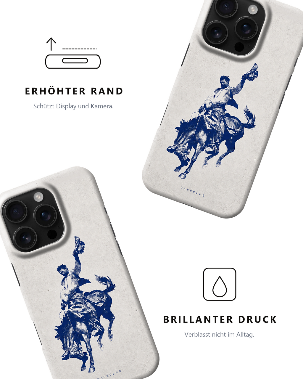 Case Club Bronco — erhöhter Rand schützt Display und Kamera, brillanter Druck verblasst nicht im Alltag.