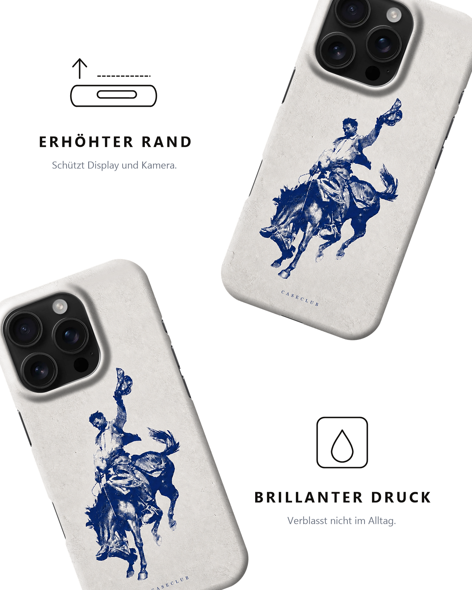 Case Club Bronco — erhöhter Rand schützt Display und Kamera, brillanter Druck verblasst nicht im Alltag.