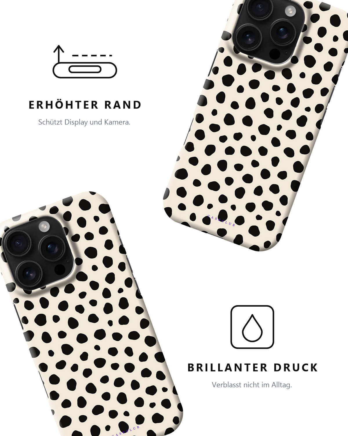 Zwei Dalmatian-Hüllen – erhöhter Rand und brillanter Druck