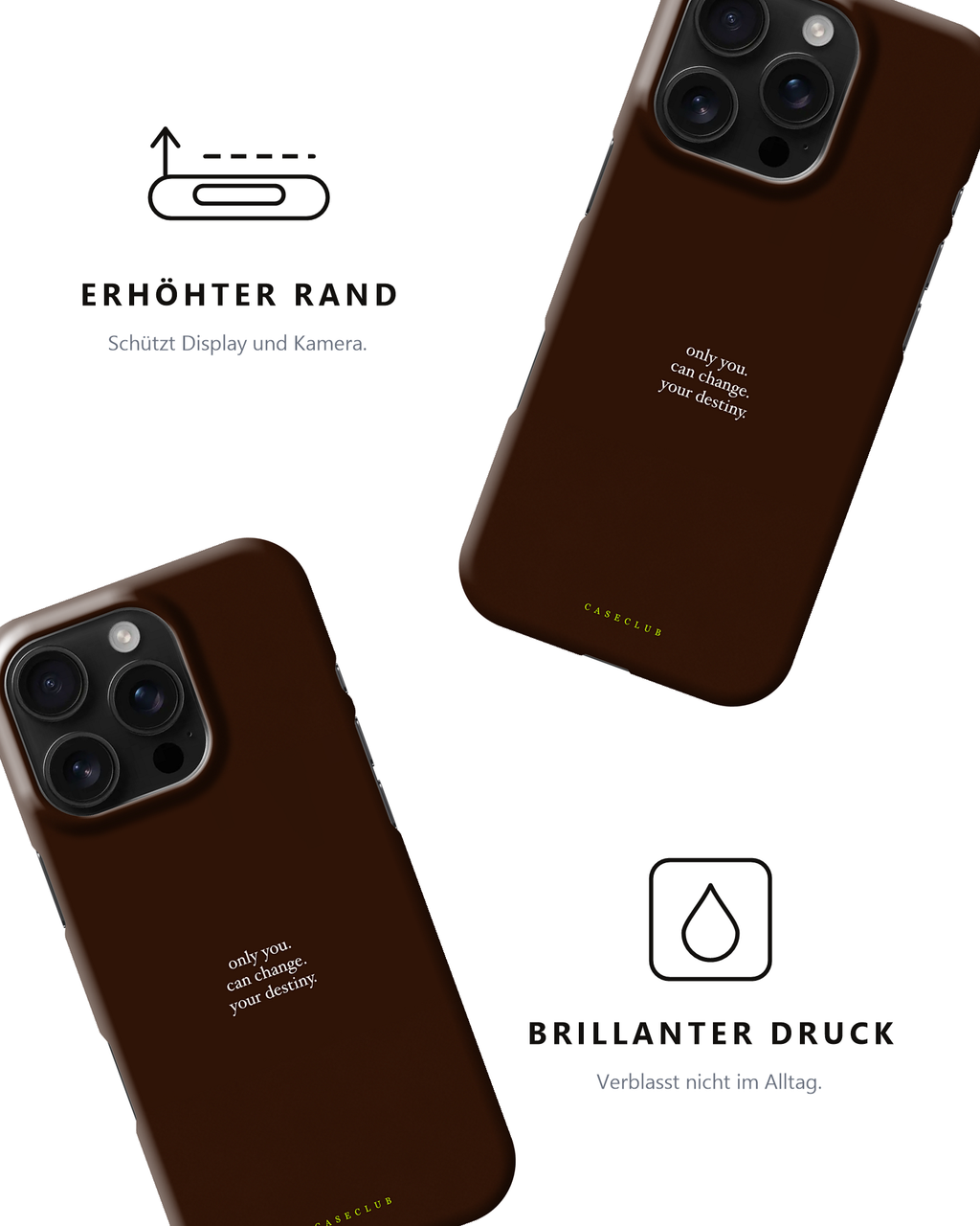Zwei Destiny-Hüllen – erhöhter Rand und brillanter Druck