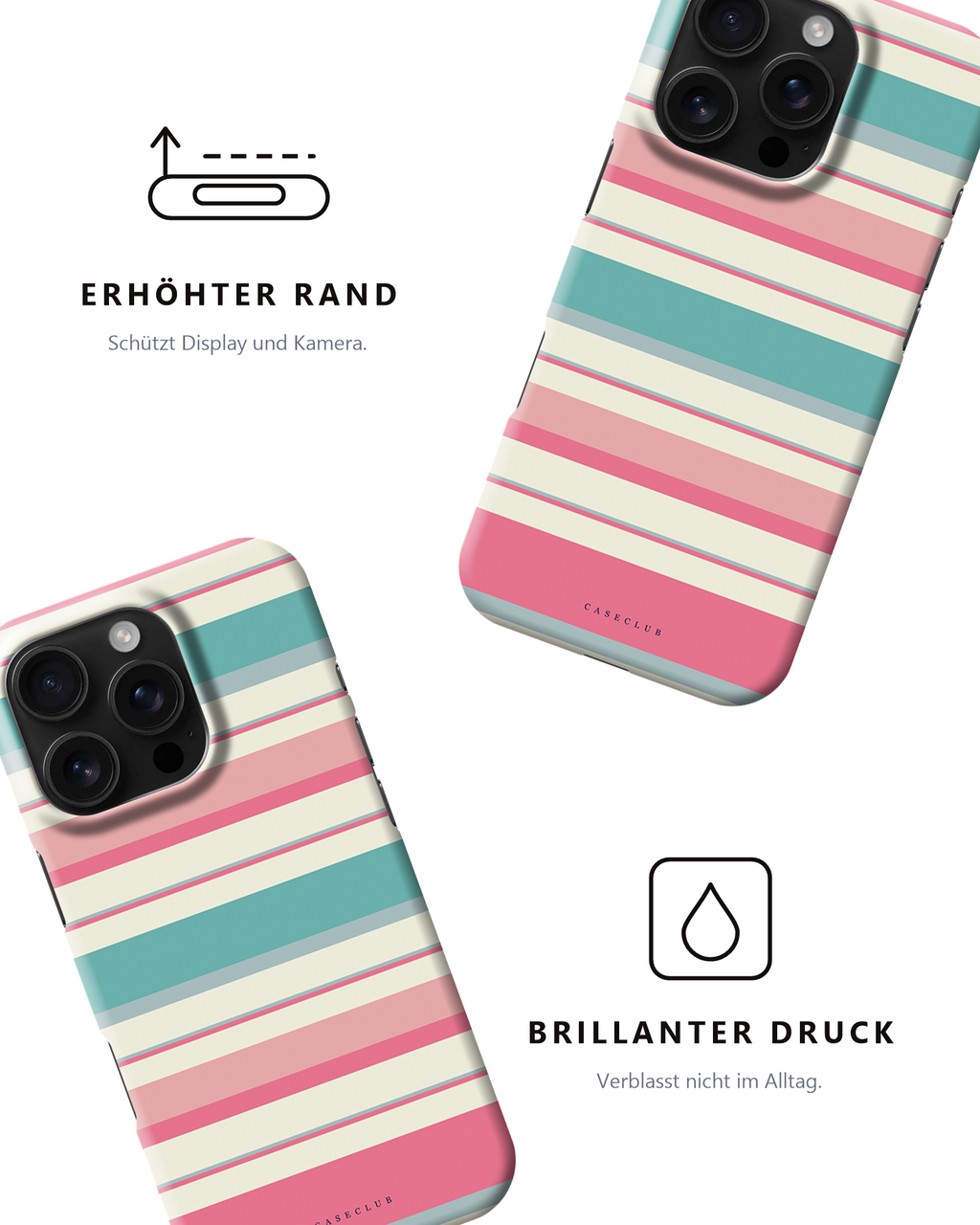 Zwei Lagoon-Stripes-Hüllen – erhöhter Rand und brillanter Druck